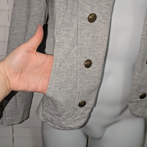 Tommy Hilfiger Womens Gray Band Jacket Blazer with Stand-Up Collar GUC Size S - Picture 3 of 8